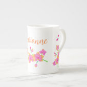 Roze Orchidee Coffee Mok (Voorkant rechts)