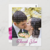Roze Orchidee Custom Foto Bruiloft Dank u Briefkaart (Voorkant / Achterkant)