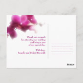 Roze Orchidee Custom Foto Bruiloft Dank u Briefkaart (Achterkant)