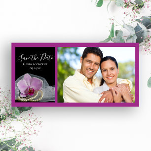 Roze Orchidee en Parels Trouw Save the Date