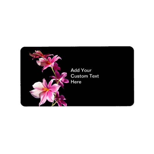 Roze orchidee. etiket (Voorkant)
