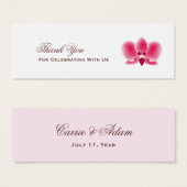 Roze Orchidee Favor Label Mini Visitekaartjes (Voorkant /achterkant)
