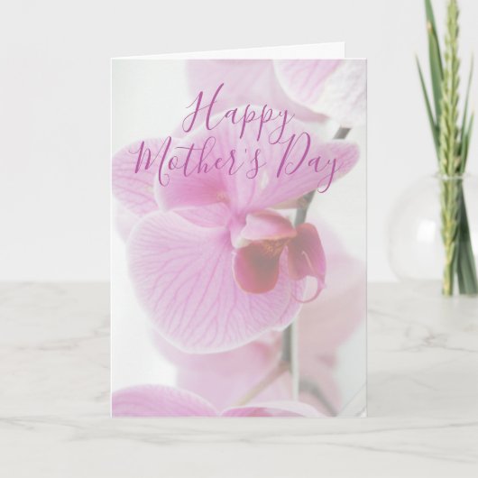 Roze Orchidee | Gepersonaliseerde Gelukkige Moeder Kaart (Voorkant)