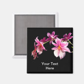 Roze orchidee. magneet (Voorkant / Achterkant)
