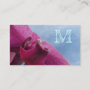 Roze orchidee : Monogram Visitekaartjes