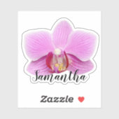 Roze Orchidee naam Sticker (Vel)