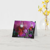 Roze Orchidee Notecard Kaart (Gele Bloem)