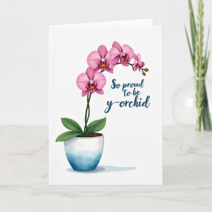 Roze Orchidee Pride Bloemkaart Kaart