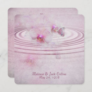 Roze orchidee ripple Wedding Vow Renewal Kaart