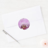 roze orchidee ronde sticker (Envelop)