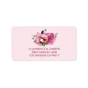 Roze Orchidee & Roos Etiket