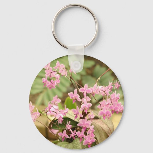 Roze orchidee sleutelhanger (Voorkant)