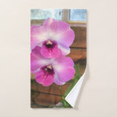 Roze orchidee van Tippi Bad Handdoek (Handdoek)
