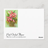 Roze orchidee ventilator briefkaart (Achterkant)