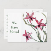  Roze Orchidee Verandering van Adres Briefkaart (Voorkant / Achterkant)