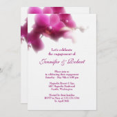 Roze Orchidee Verloving Invitation Kaart (Voorkant / Achterkant)