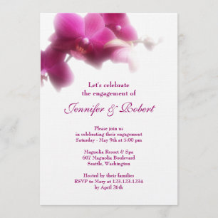 Roze Orchidee Verloving Invitation Kaart
