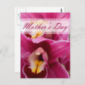 Roze orchidee voor Moederdag Briefkaart (Voorkant / Achterkant)