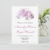 Roze orchidee Waterverf Bloemvezel bruiloft Kaart (Staand voorkant)