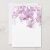 Roze orchidee Waterverf Bloemvezel bruiloft Kaart (Achterkant)