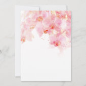 Roze orchidee Waterverf Bloemvezel bruiloft Kaart (Achterkant)