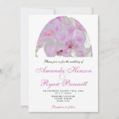 Roze orchidee Waterverf Bloemvezel bruiloft Kaart (Voorkant)