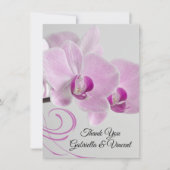 Roze orchidee weddenschap notitiekaartje (Voorkant)