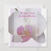 Roze Orchidee Wedding Invitation 5.25x5.25 Kaart (Achterkant)