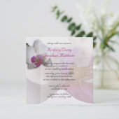 Roze Orchidee Wedding Invitation 5.25x5.25 Kaart (Staand voorkant)