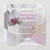 Roze Orchidee Wedding Invitation 5.25x5.25 Kaart (Voorkant / Achterkant)
