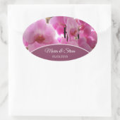 Roze Orchideeën Bloemen Ovale Sticker (Tas)