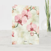  roze orchideeën bruiloft kaart (Achterkant)