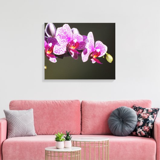 Roze orchideeën canvas afdruk (Insitu (Woonkamer))