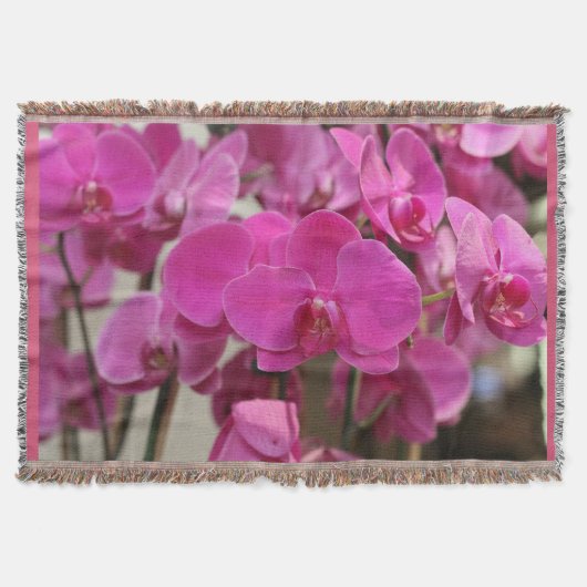 Roze orchideeën gooien deken (Voorkant)