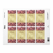 Roze Orchideeën Gouden Wijn Trouwlabel Etiket (Full Sheet)