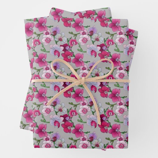 Roze orchideeën in Bloom Inpakpapier Vel (In situ)