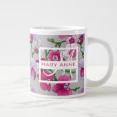 Roze orchideeën in Bloom | Jouw namen toevoegen Jumbo Mok (Rechts)