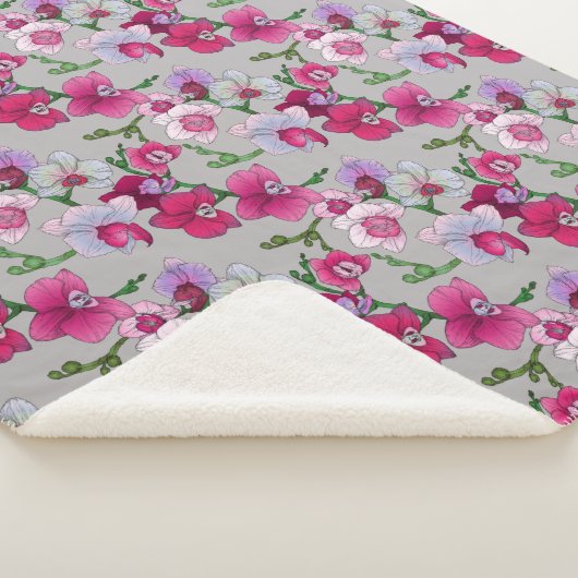 Roze orchideeën in Bloom Sherpa Deken (3/4)