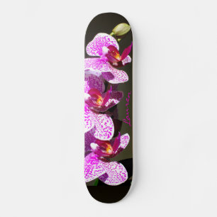 Roze orchideeën - monogram skateboard