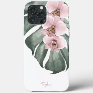 Roze orchideeën op de tropische regenwonden van Mo iPhone 13 Pro Max Hoesje