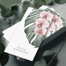 Roze Orchideeën op Monstera Tropical Botanical