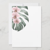 Roze orchideeën op Monstera tropisch paradijs brui Kaart (Achterkant)