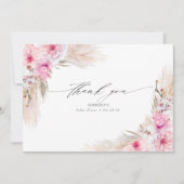 Roze Orchideeën Pampagras Douche Bedankt (Voorkant)