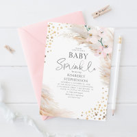 Roze orchideeën Pampas Grass Baby shower Sprinkle