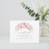 Roze Orchideeën Pampas Grass Tropical Save the Dat Briefkaart (Staand voorkant)
