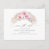 Roze Orchideeën Pampas Grass Tropical Save the Dat Briefkaart (Voorkant)