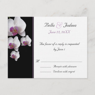 Roze orchideeën RSVP Kaartje
