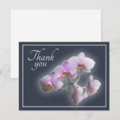 Roze orchideeën tegen een achtergrond in tinten gr briefkaart (Voorkant / Achterkant)