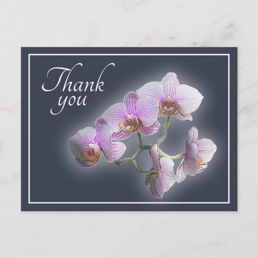Roze orchideeën tegen een achtergrond in tinten gr briefkaart (Voorkant)