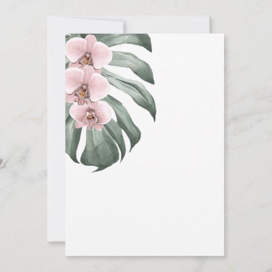 Roze orchideeën tropisch Afstuderen Luau - Pool Pa Kaart (Achterkant)